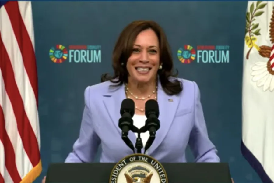 Vice President Kamala Harris delivers a virtual address to the Generation Equality Forum on June 30, 2021.?w=200&h=150